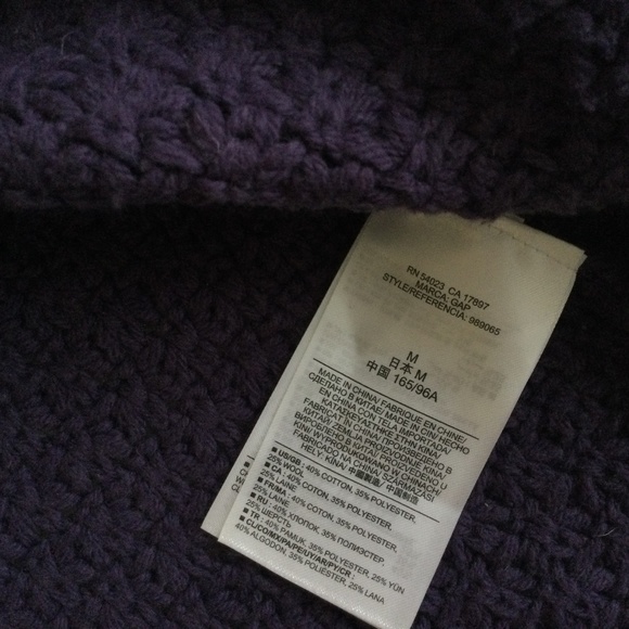 Gap Mockneck Chunky Long Tunic Sweater Purple/Blue - Sz Medium - Picture 15 of 16